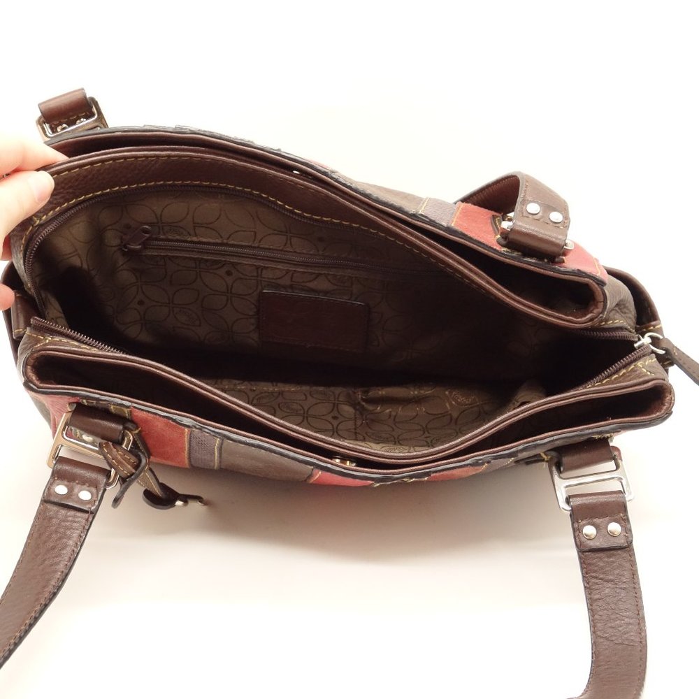 Fossil Multi Color Striped Leather Shoulder Bag - image 6